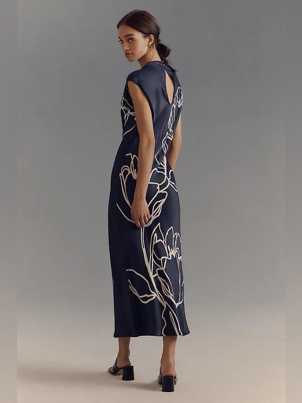 Anthropologie Maeve navy mock neck slip dress - Picture 2 of 9